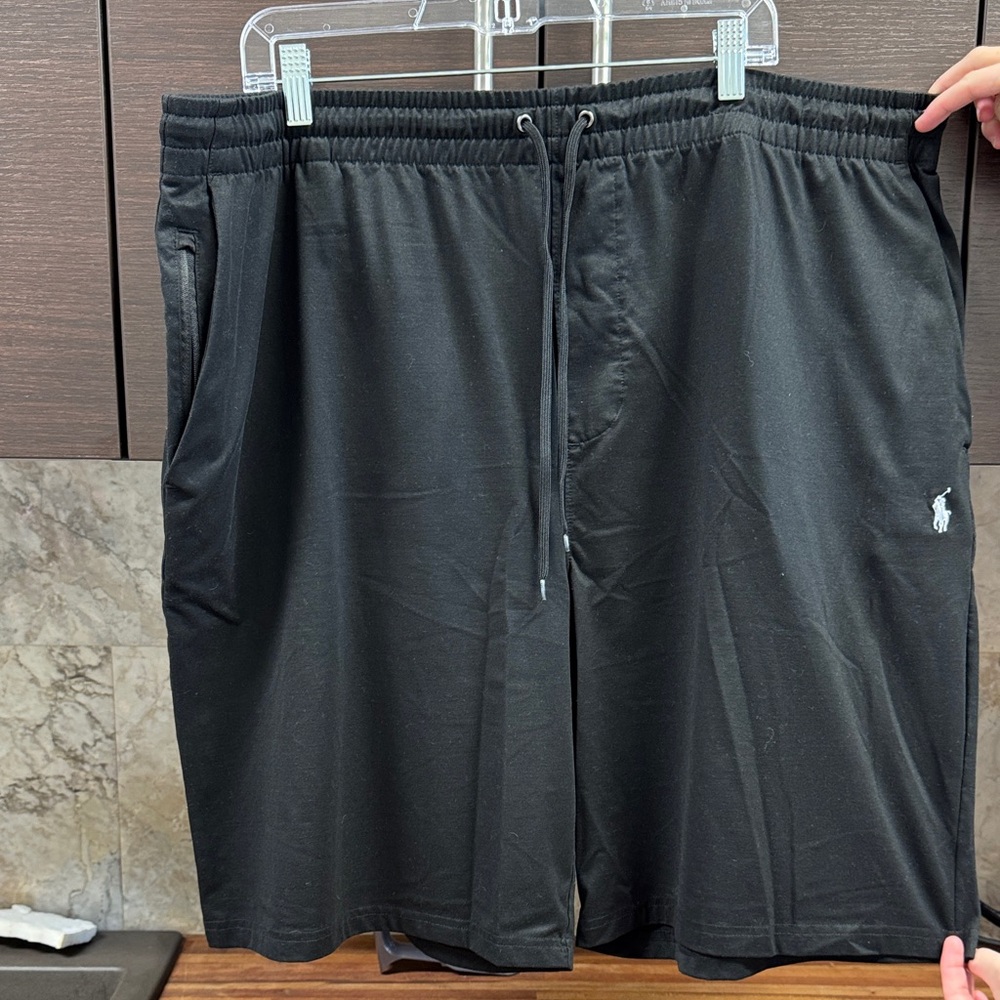Polo by Ralph Lauren Black Athletic Jersey Drawstring Shorts